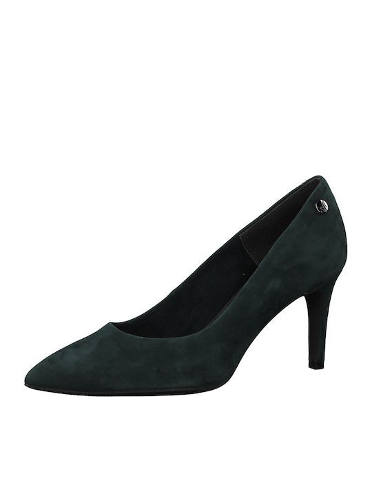 s.Oliver Leather Pointed Toe Green Heels