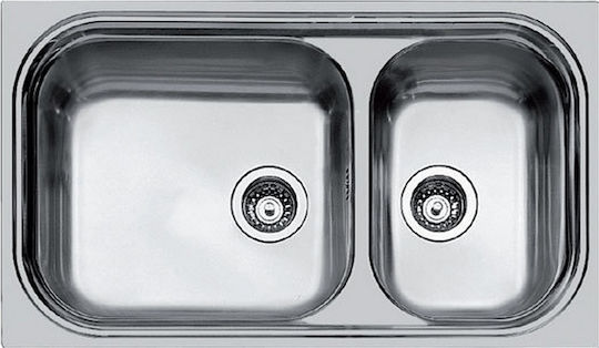 Foster Big Bowl Αριστερός Ένθετος Νεροχύτης Αριστερός Inox Σατινέ Μ86xΠ50cm Ασημί