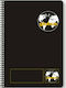 Globus Spiral Notebook Ruled B5 160 Sheets 4 Subjects Classic G321 Black 1pcs