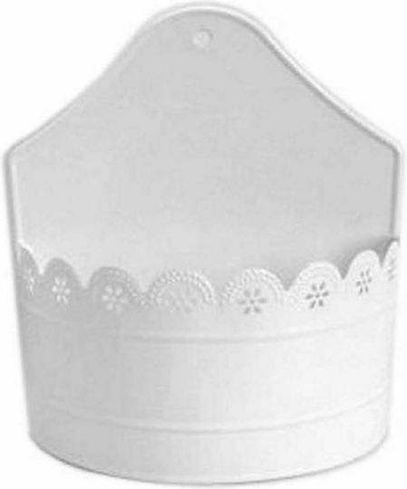 JK Home Decoration Planter Metal White 20x10x22cm.