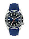 Le Dom Diver's Watch Battery with Blue Rubber Strap