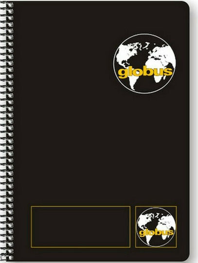 Globus Spiral Notebook Ruled A4 160 Sheets 4 Subjects Classic G320 Black 1pcs