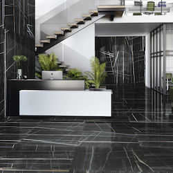 Ravenna Titanium Floor Interior Gloss Porcelain Tile 260x120cm Black