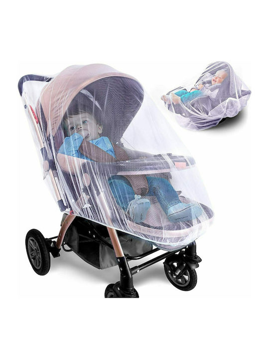 Tulle Baby for Stroller Mosquito Net with Elastic Band White