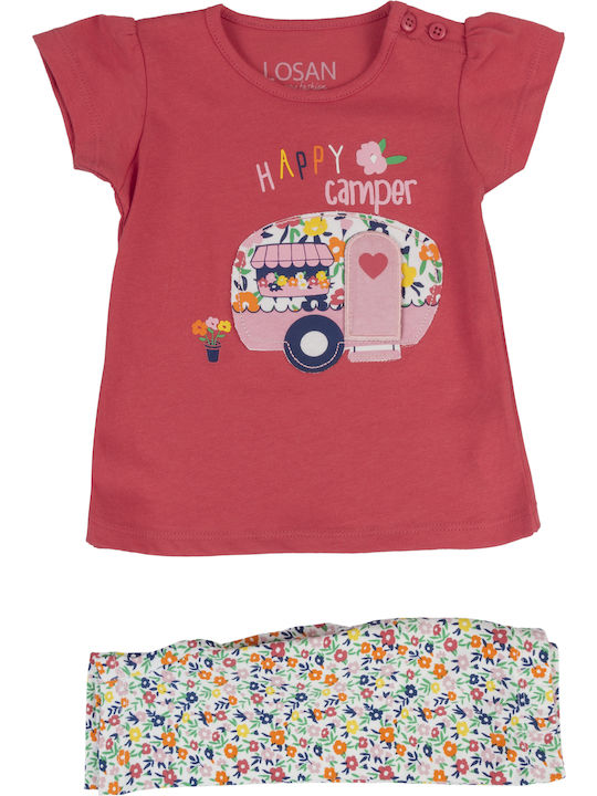 Kids Clothing Set with Leggings Summer 2 Pieces Fuchsia