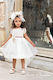 Stova Bambini Ecru Baptism Clothing Set with Hair Accessories & Dress made of Lace 2pcs