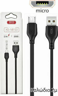 XO NB103 Regulär USB 2.0 auf Micro-USB-Kabel Schwarz 2m (16.005.0069) 1Stück