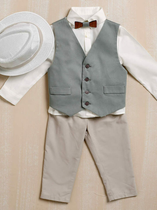 Lollipop Baptism Suit Gray 5 Pieces