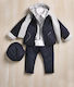 Lollipop Baptism Suit for Boys Blue K-306 5 Pieces