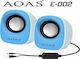 Aoas AOAS Ε-002 Computerlautsprecher 2.0 mit Leistung 3W in Blau Farbe