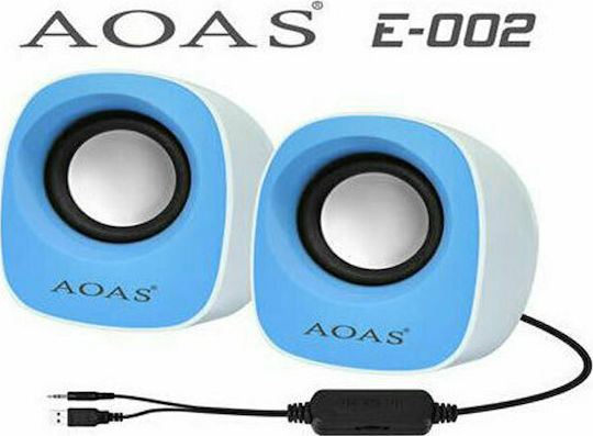 Aoas AOAS Ε-002 Computerlautsprecher 2.0 mit Leistung 3W in Blau Farbe