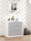 Rabbit Baby Dresser with 3 Drawers Gray 88x54x91cm