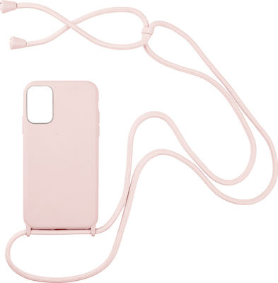 Sonique Carryhang Liquid Back Cover Σιλικόνης με Κορδόνι Ροζ (Galaxy A52)
