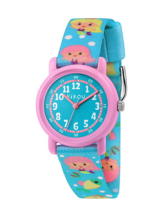 Kids Analog Watch with Rubber/Plastic Strap Light Blue