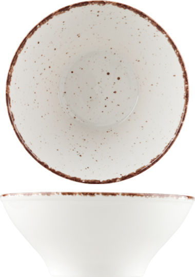 Ionia Euphoria Servierschüssel Rund aus Porzellan Beige mit Durchmesser 13cm