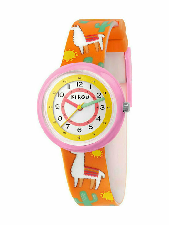 Παιδικό Αναλογικό Ρολόι 30mm Kikou Petits Explorateur Πορτοκαλί