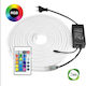 Astralux Αδιάβροχη Ταινία LED 220V RGB Φως 5m Neon Flex με Τροφοδοτικό