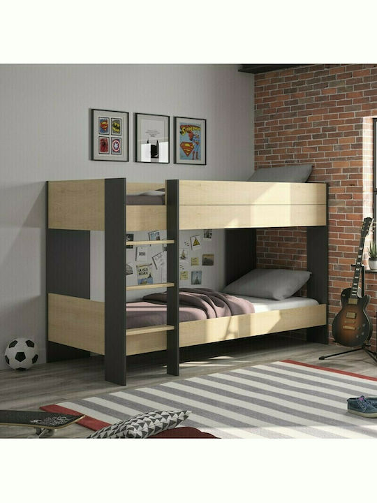 Παιδικό Κρεβάτι Κουκέτα για Στρώμα 90x200cm Μαύρο Duplex