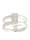 Folli Follie Damen Ring mit Steinen aus Stahl
