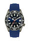 Le Dom Diver's Ανδρικό Ρολόι 44mm Μπαταρίας με Μπλε Καουτσούκ Λουράκι