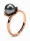 Folli Follie Ring with Pearls made of Steel Gold Plated