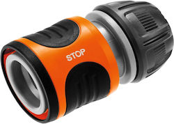 Gardena Stop 18213-20 Quick Connector Water Pipe for Hose 1/2" & 5/8" Orange