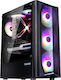 Zalman N4 Гейминг Midi Tower Компютърна кутия със странично прозорче и RGB осветление Черно