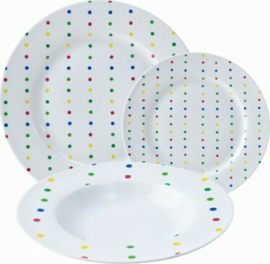 Benetton Bordservise Addige Multicolour Porcelain Dinnerware Set S5000295 18pcs