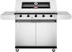1200S Grătar pe gaz Din fontă Grătar și Placă cu 5 buc 22.3kW și Arzător Lateral