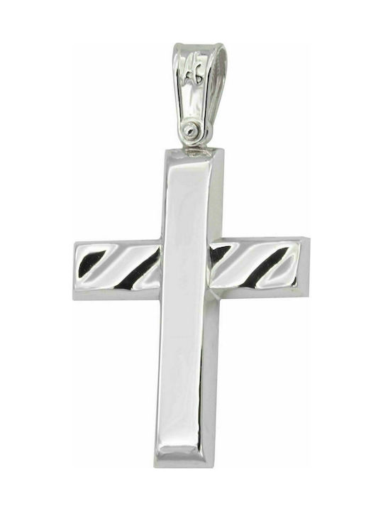 Cross in White Gold K14