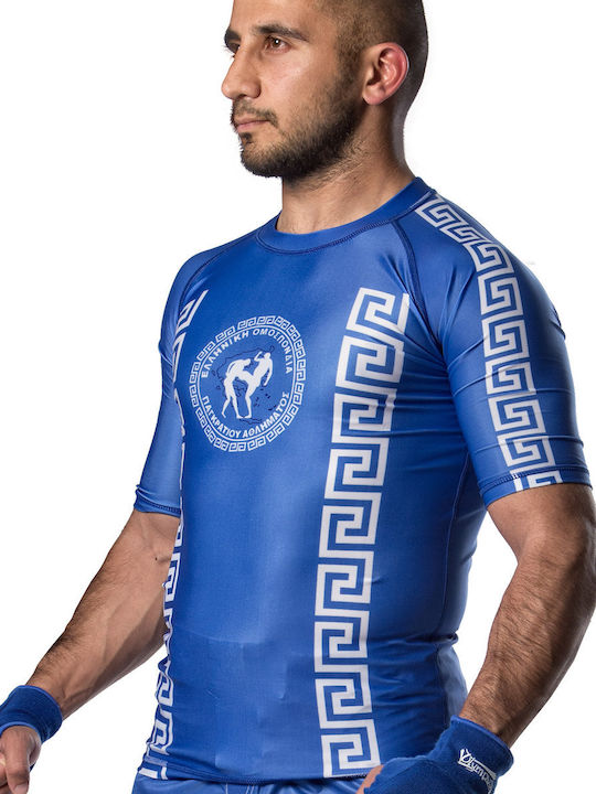 Olympus Sport Rashguard 070115382 Bărbați Cu mânecă scurtă Tricou 070115382 pentru Pankration Blue/White