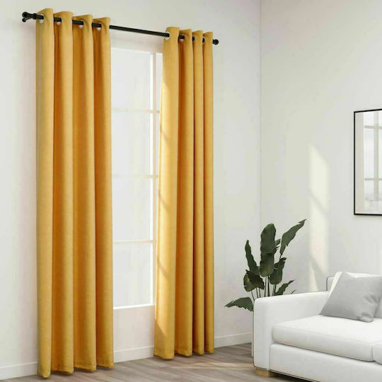 vidaXL vidaXL Vorhänge mit Grommets Gelbe 2 Stück 140x245cm