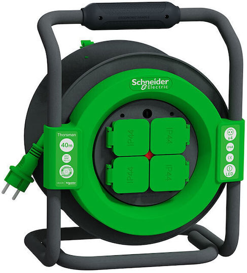 Schneider Electric Thorsman 4 Plätze mit Kabel 40m Durchmesser 3 x 1.5mm² Wasserdicht Grün