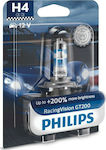 Philips Λάμπα Αυτοκινήτου Racing Vision GT200 H4 Αλογόνου 3600K 12V 55W 1τμχ
