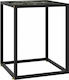 Square Glass Side Table Black L40xW40xH50cm