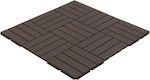 Outsunny Plastic Garden Decking Board Brown 30x30cm 9pcs