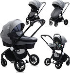 Lorelli Ramona 3 in 1 Adjustable 3 in 1 Baby Stroller Suitable for Newborn Steel Grey