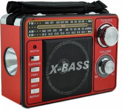 XB853-BT Tragbares Radio mit Bluetooth und USB Rot