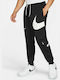 Nike Sportswear Swoosh Παντελόνι Φόρμας με Λάστιχο Μαύρο