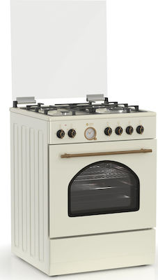 Thermogatz TGS 4320 Κουζίνα 60lt με Εστίες Υγραερίου Π60εκ. Μπεζ Beige