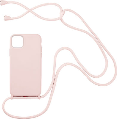 Sonique CarryHang Liquid Coperta din spate Silicon 0.5mm cu Brățară Roz (iPhone 12 / 12 Pro)