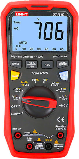 Uni-T Digital Multimeter True RMS with AC / DC / Resistance / Capacitance / Temperature Measurement UT161D