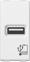 Geyer Single Power Socket with 1 USB Port White