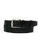 Men's Belt made of Genuine Leather of Exceptional Quality with Pyrography 3,5cm Greek Manufacture in Black