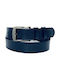 Men's Belt made of Genuine High Quality Leather 3,5cm Greek Made in Blue Navy