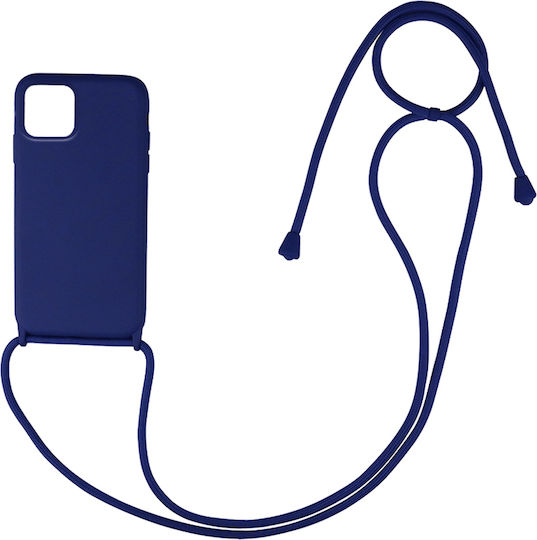 Sonique CarryHang Liquid Back Cover Silicone 0.5mm with Strap Navy Blue (iPhone 12 / 12 Pro)