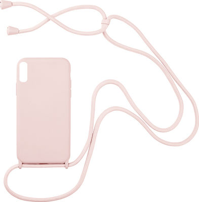 Sonique Carryhang Coperta din spate Silicon 0.5mm cu Brățară Roz (Redmi 9A / 9AT)