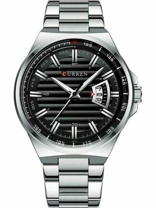 Curren Herrenuhr 45mm Batterie mit Silber Metal...