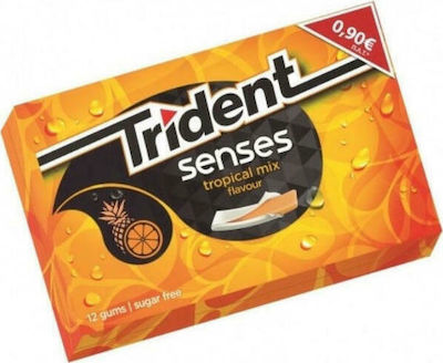 Trident 14 Chewing gum Senses with Τροπικά Φρούτα Flavour Sugar Free 12pcs 27gr