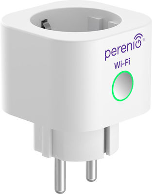 Perenio Power Link Μονή Εξωτερική Πρίζα Ρεύματος Wi-Fi Ασφαλείας με Διακόπτη Λευκή